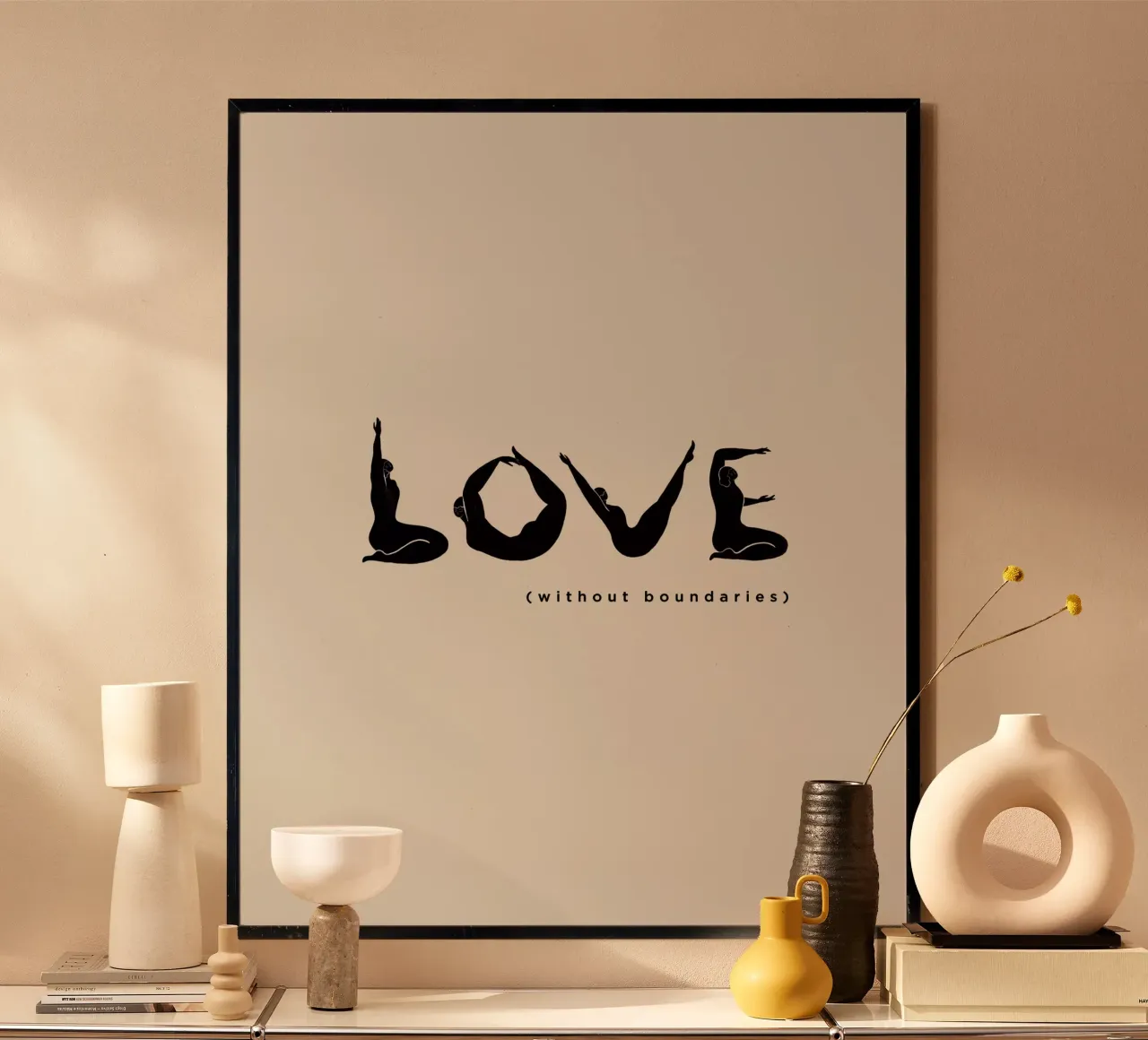 Love Without Boundaries poster con telaio in alluminio da Arty Guava