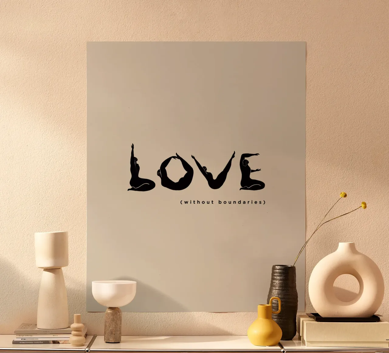 Love Without Boundaries poster con telaio in alluminio da Arty Guava