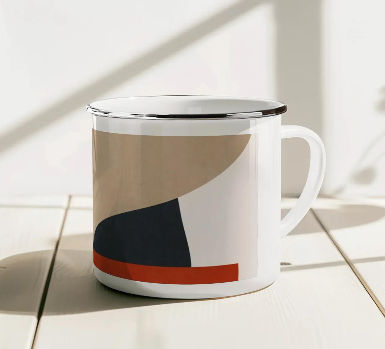 Abstracte kunst 11 emaille mok van ThingDesign