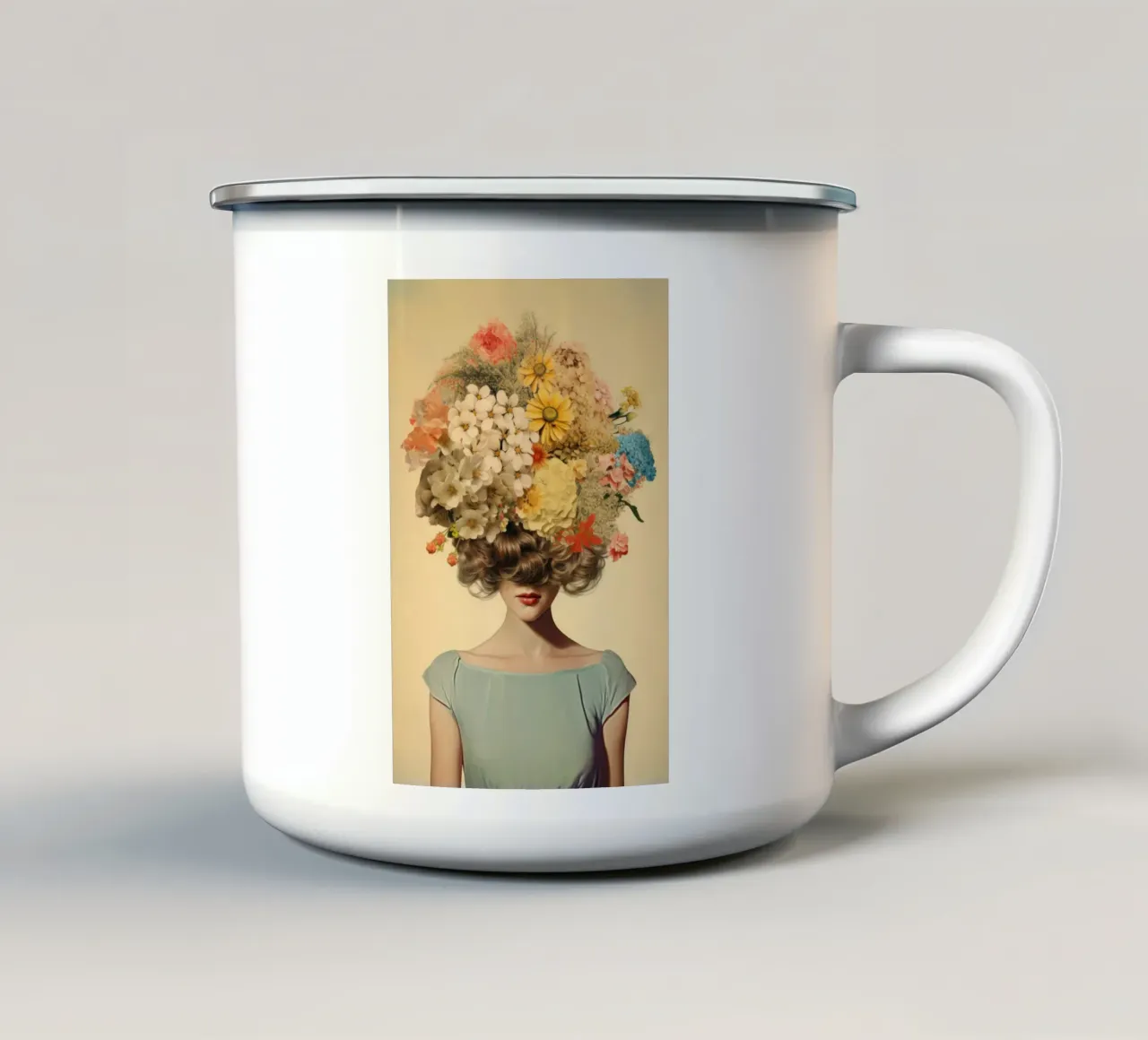 Fiore per capelli vintage 2 tazza in smalto da Tameo