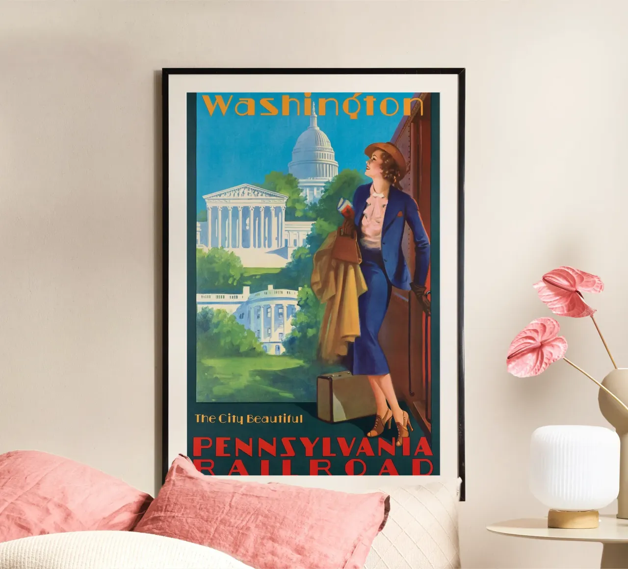 Poster d'epoca su Washington D.C., ferrovia della Pennsylvania, viaggio poster da homdeco