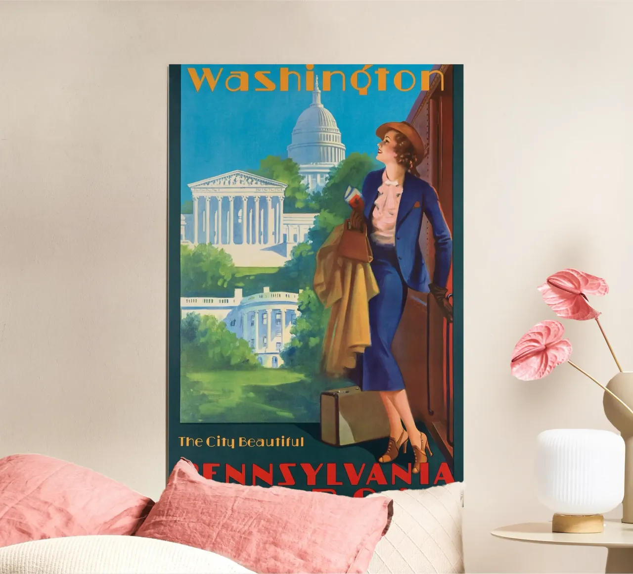 Poster d'epoca su Washington D.C., ferrovia della Pennsylvania, viaggio poster da homdeco