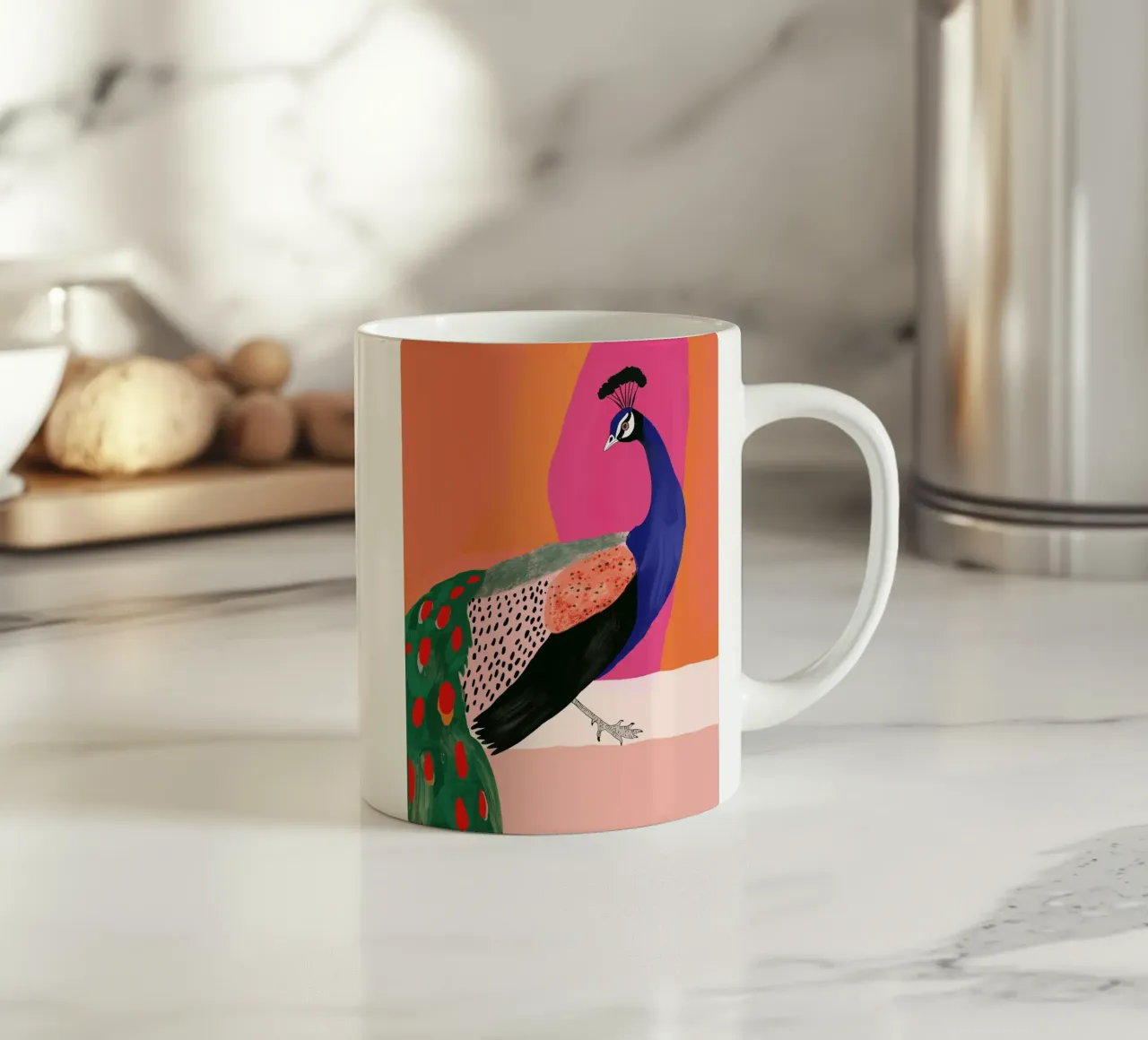 Bellissimo pavone tazza in ceramica da ArtsySesta