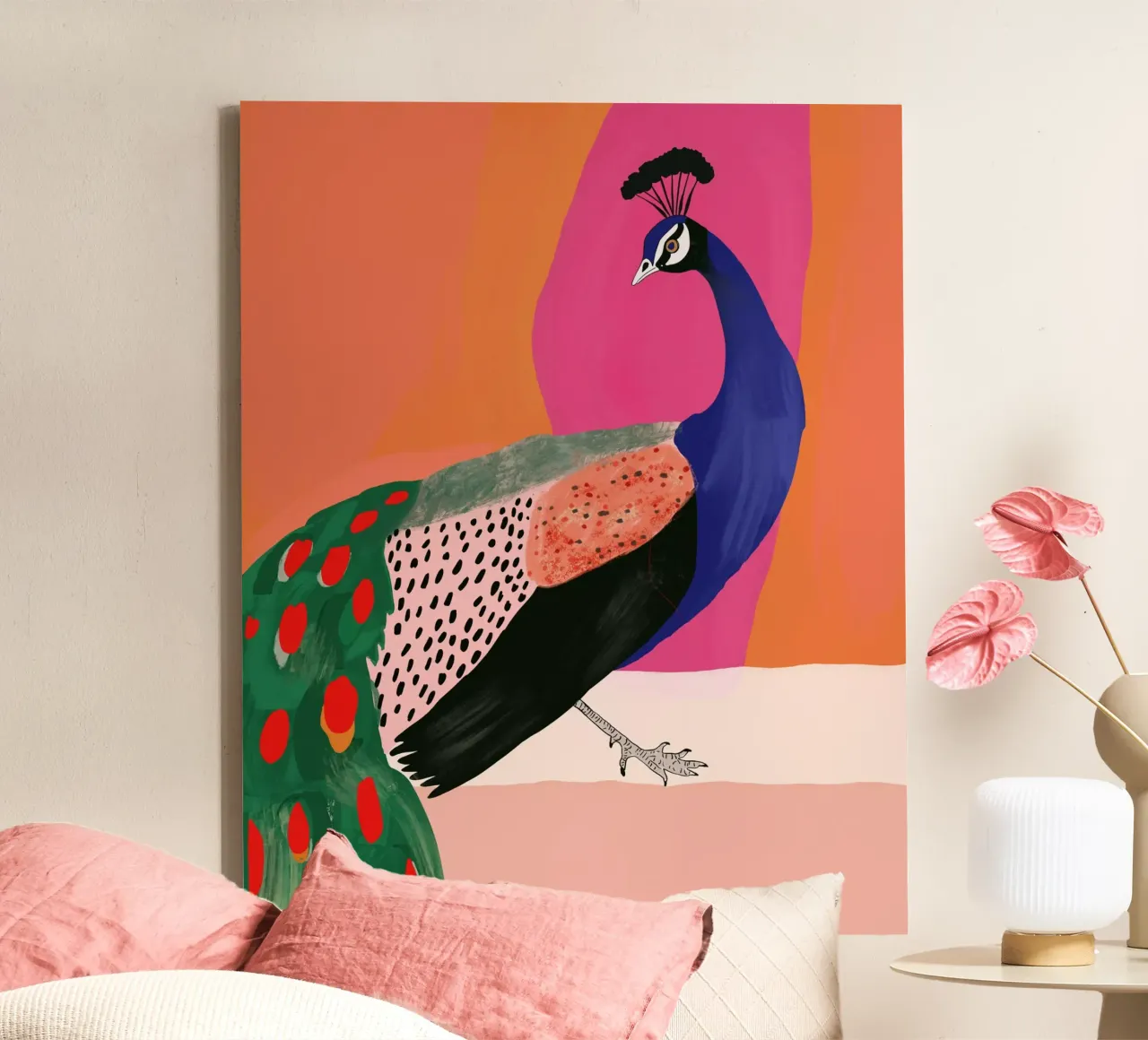 Beautiful Peacock canvas with Floater frame by ArtsySesta