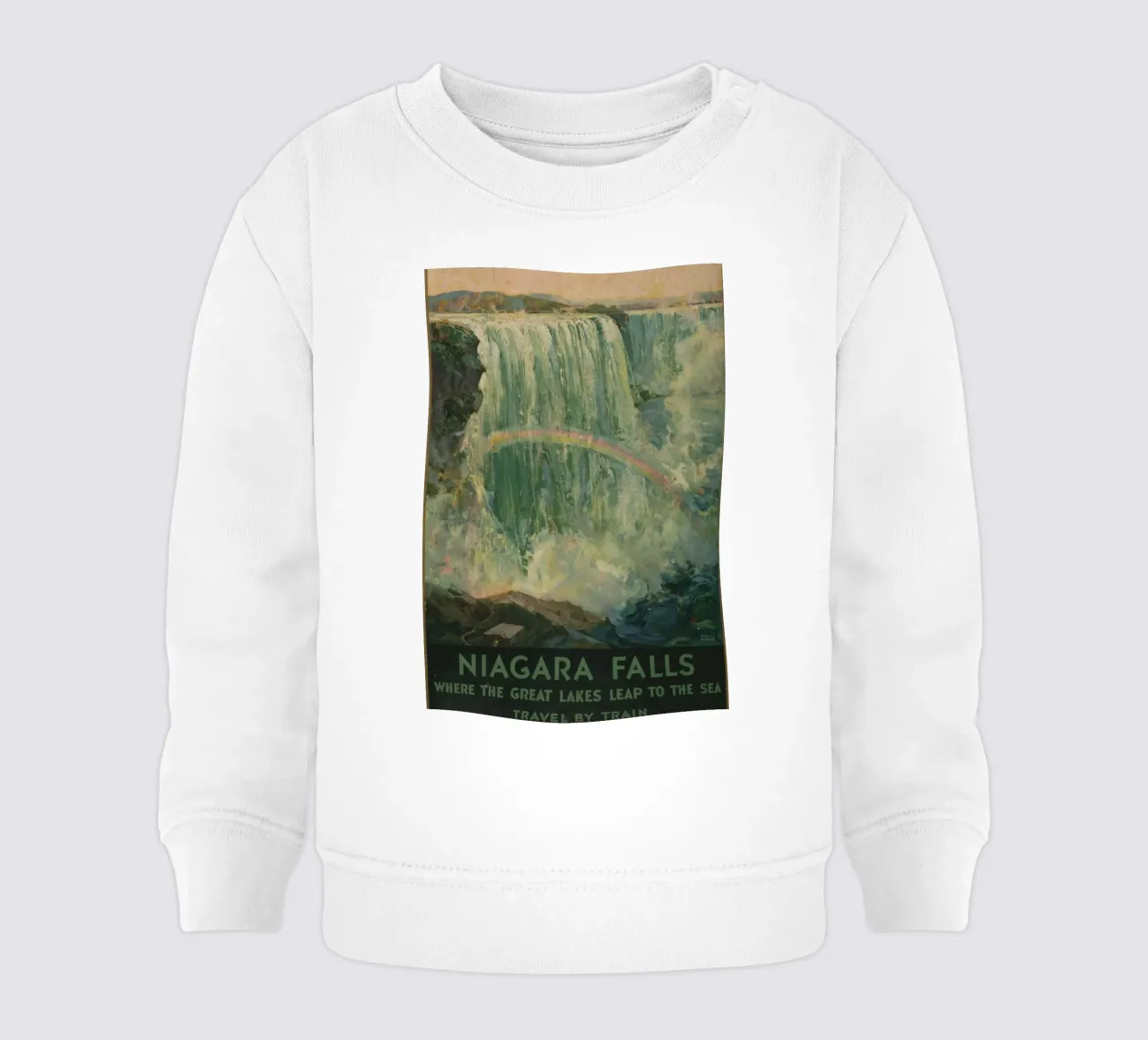 Poster d'epoca sulle cascate del Niagara, viaggio retrò, arte delle cascate, T felpa neonato da homdeco