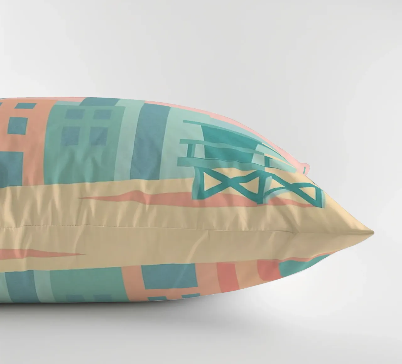 Venice Sunset Vibes - Architecture & palm trees in soft tones decorative cushion by JETLAG | affiches voyage