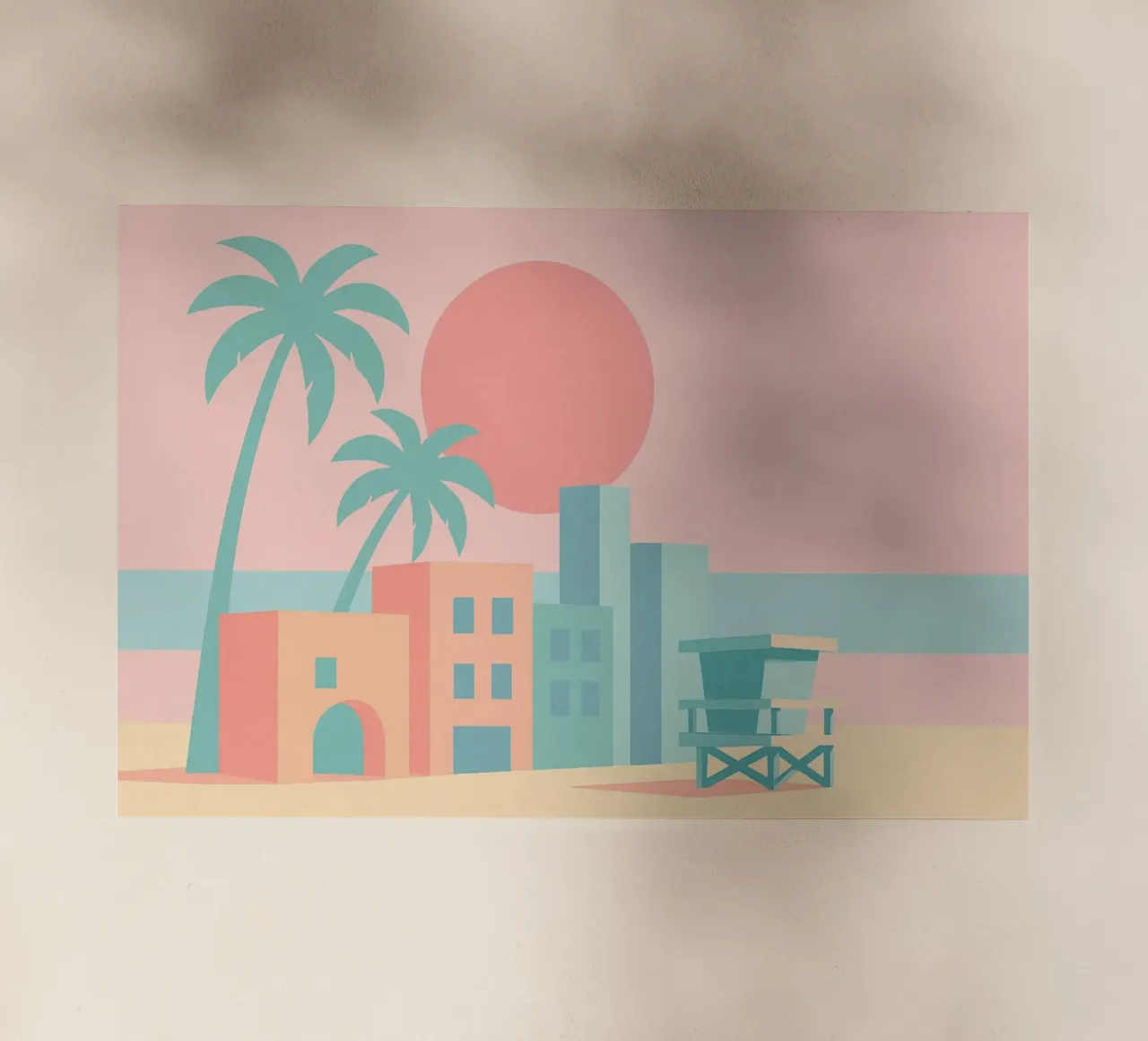 Venice Sunset Vibes - Architecture & palm trees in soft tones backlit film by JETLAG | affiches voyage