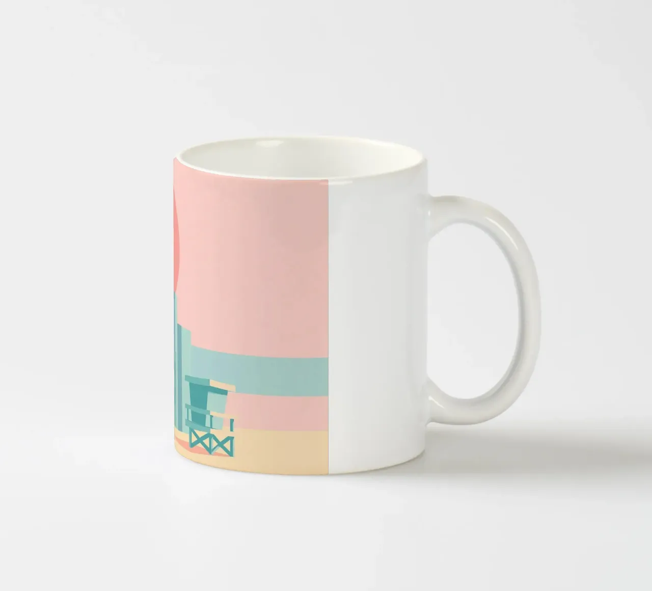 Venice Sunset Vibes - Architecture & palm trees in soft tones ceramic mug by JETLAG | affiches voyage