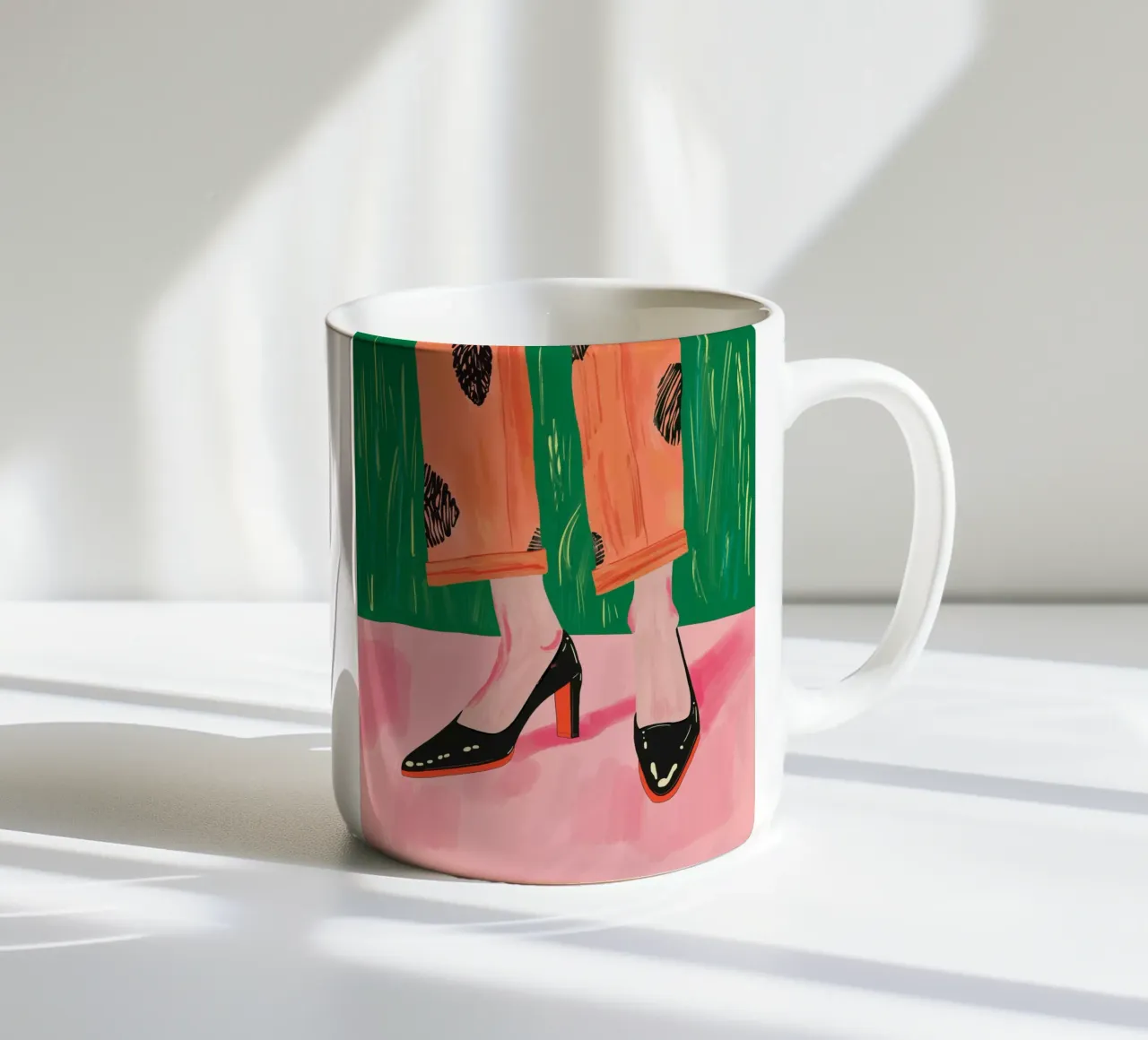 Chic Stroll ceramic mug by ArtsySesta