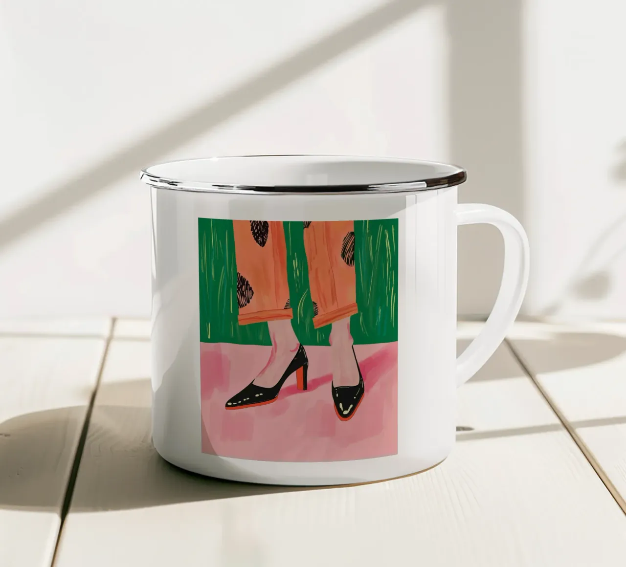Passeggiata chic tazza in smalto da ArtsySesta