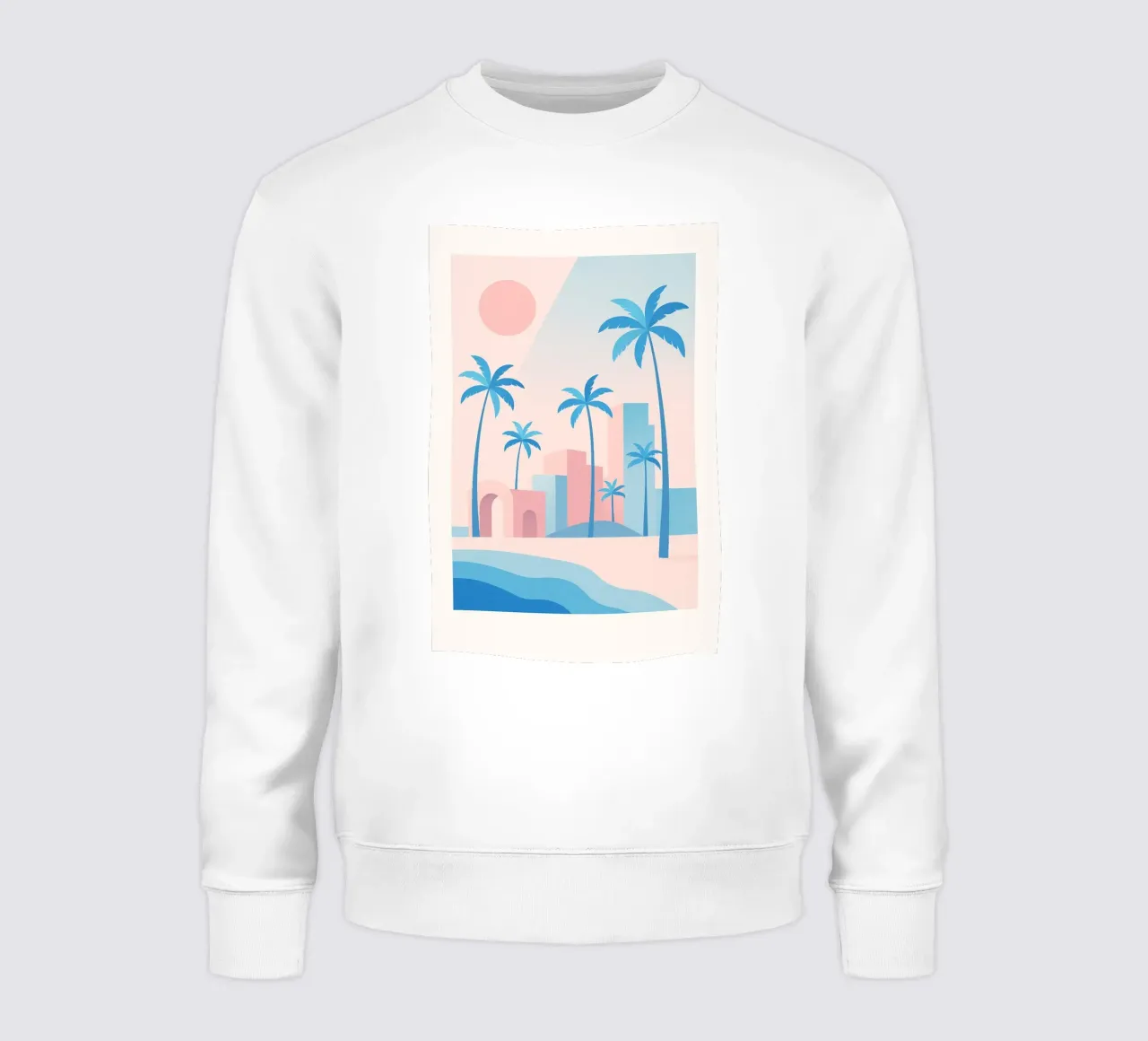 Venice Palms - Mare e palme in un sole pastello felpa da JETLAG | affiches voyage