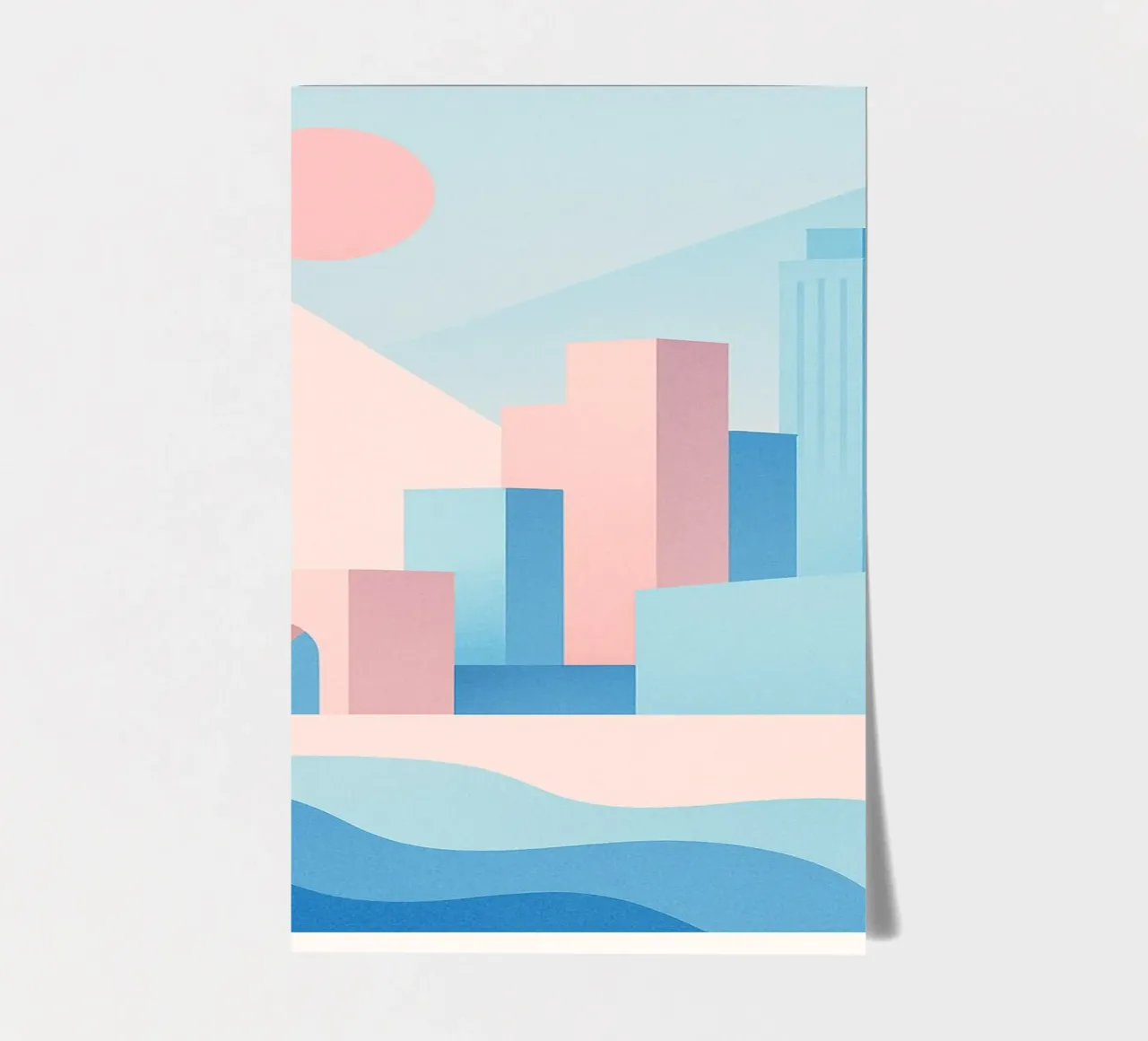 Sunset Arches - Palm trees and arcades in a pastel setting sticker sheet by JETLAG | affiches voyage