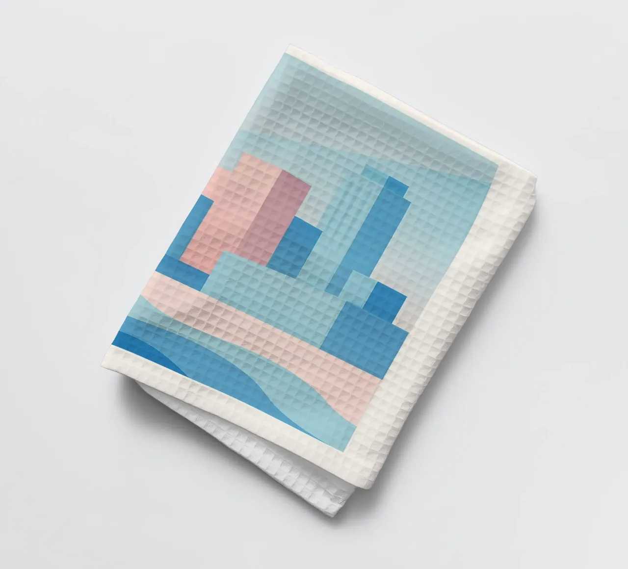 Sunset Arches - Palm trees and arcades in a pastel setting tea towel by JETLAG | affiches voyage