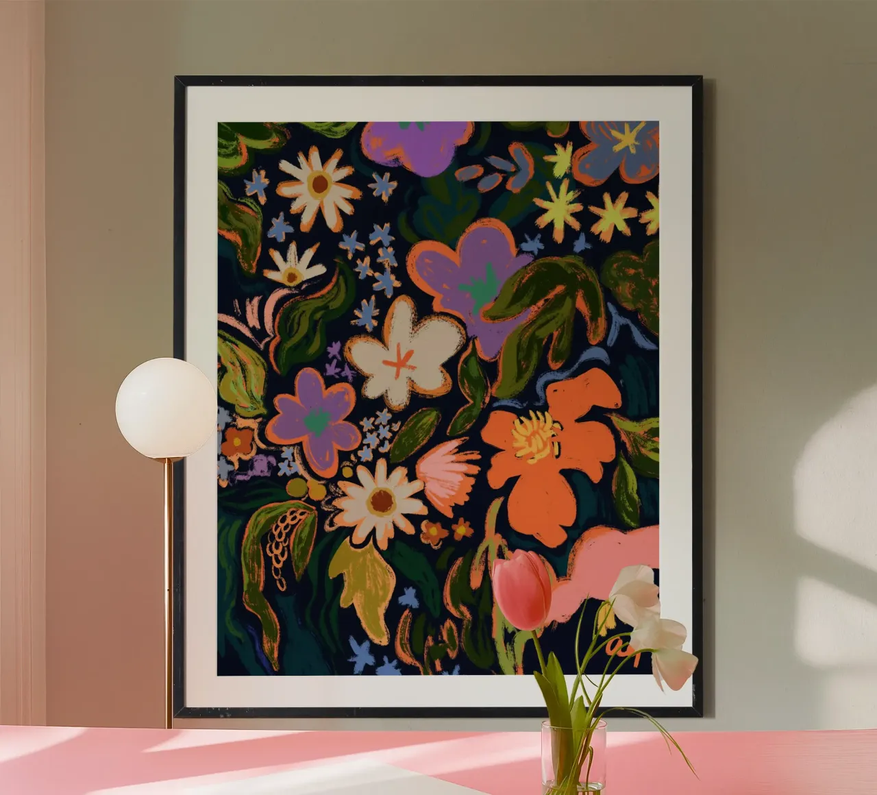 Midnight Garden poster con telaio in plastica da Arty Guava