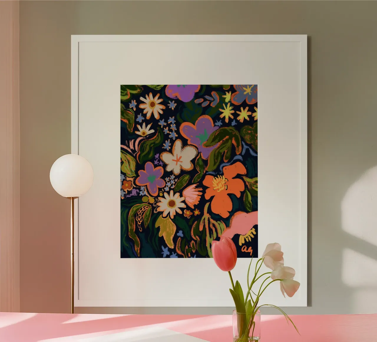 Midnight Garden poster con telaio in plastica da Arty Guava