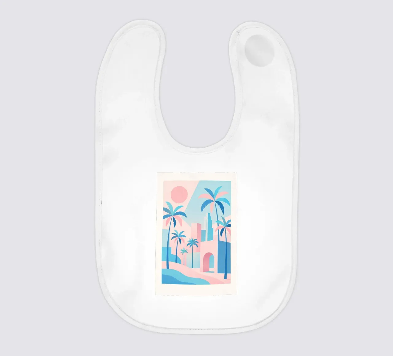 L.A. Geometrica - Architettura e oceano in rosa e blu bavaglino da JETLAG | affiches voyage