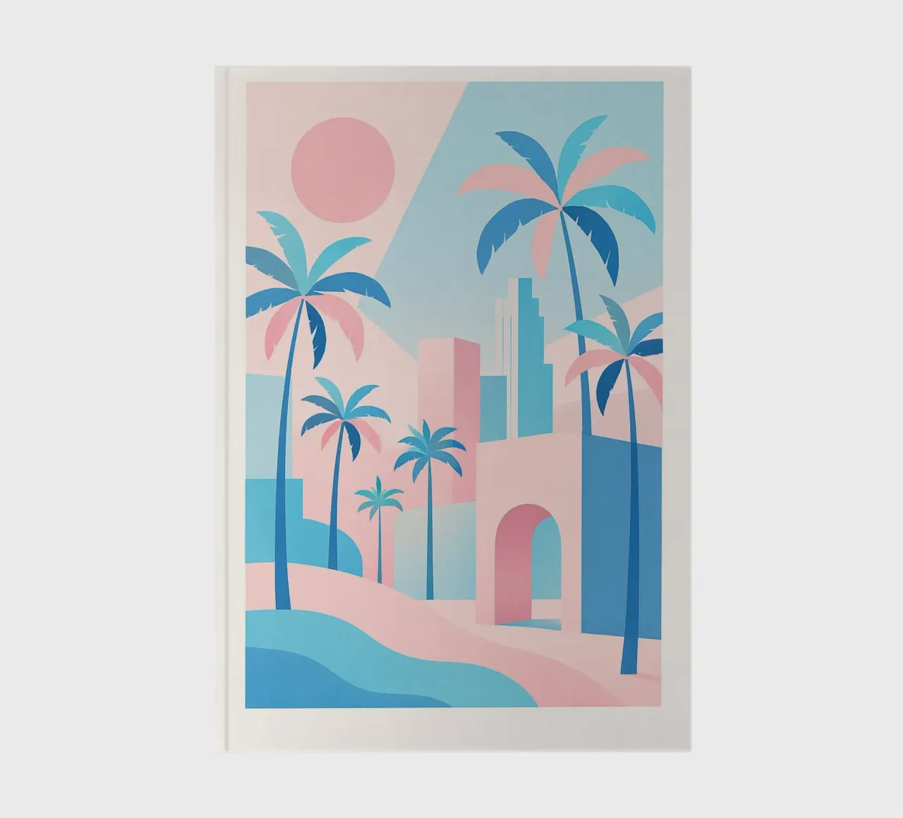 L.A. Geometrica - Architecture & ocean in pink and blue notebook by JETLAG | affiches voyage
