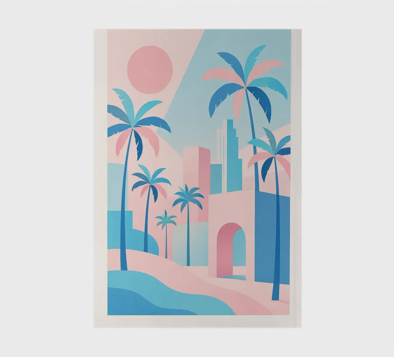 L.A. Geometrica - Architecture & ocean in pink and blue notebook by JETLAG | affiches voyage