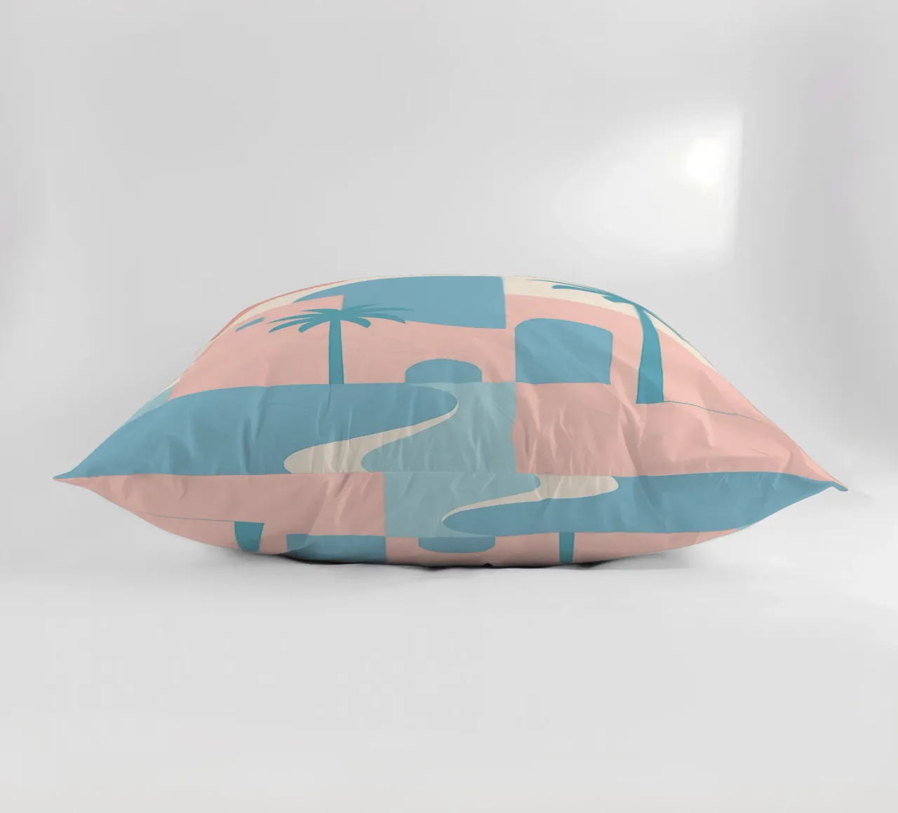 Desert Coast - Curves, arches & palm trees in the silence p decorative cushion by JETLAG | affiches voyage