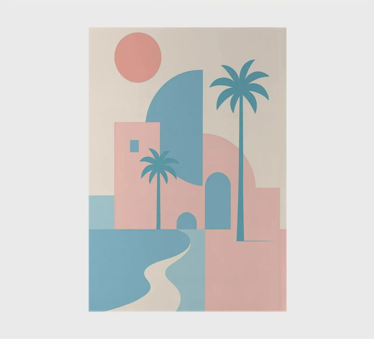 Desert Coast - Curves, arches & palm trees in the silence p notebook by JETLAG | affiches voyage