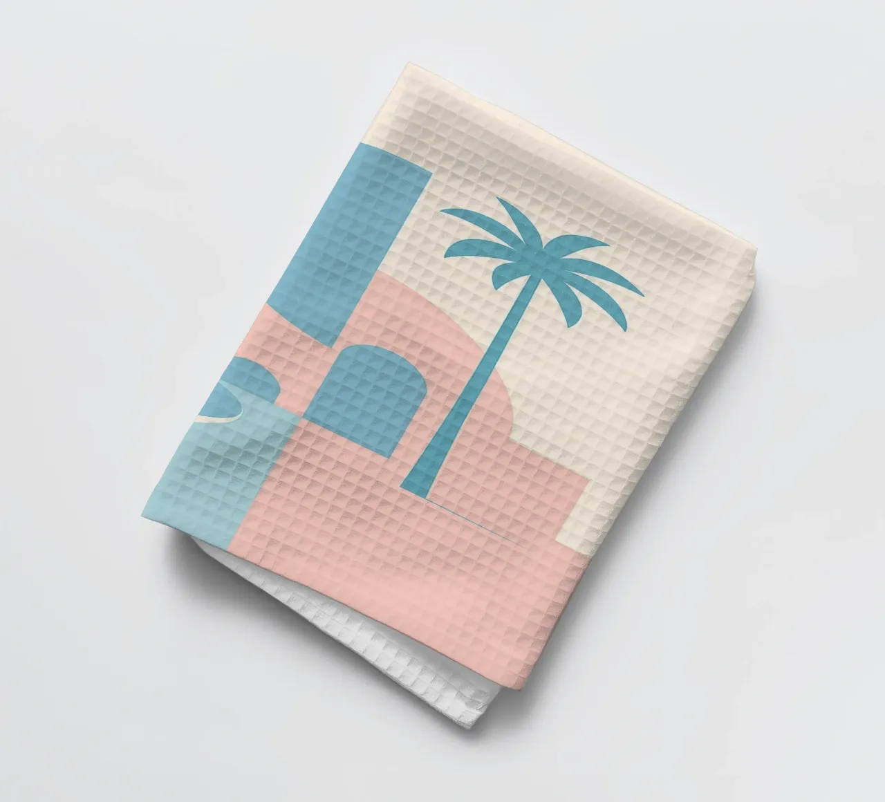 Desert Coast - Curves, arches & palm trees in the silence p tea towel by JETLAG | affiches voyage