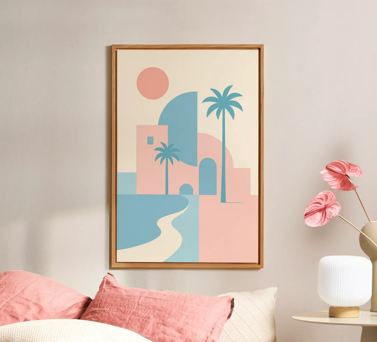 Desert Coast - Curves, arches & palm trees in the silence p alu-dibond by JETLAG | affiches voyage