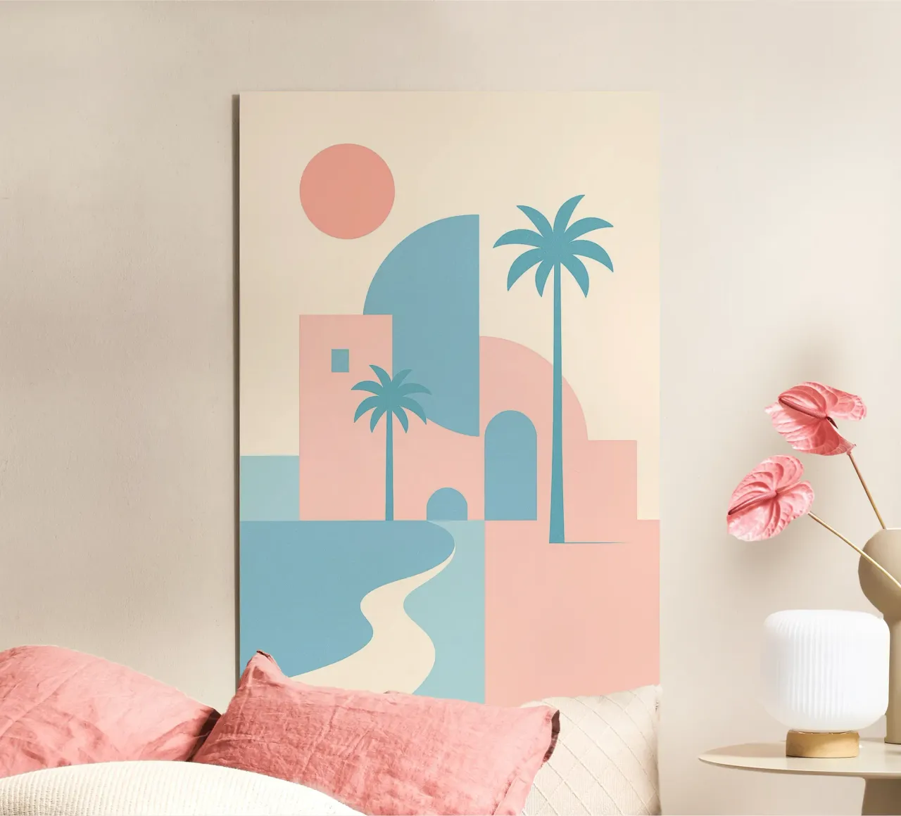 Desert Coast - Curves, arches & palm trees in the silence p alu-dibond by JETLAG | affiches voyage