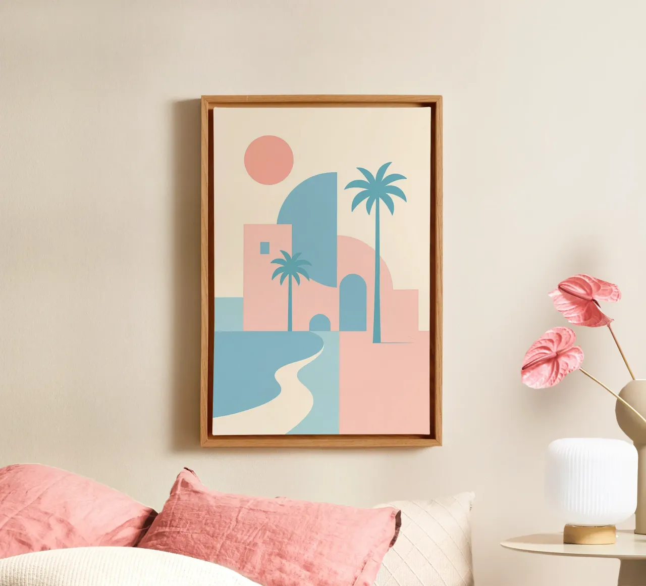 Desert Coast - Curves, arches & palm trees in the silence p canvas by JETLAG | affiches voyage