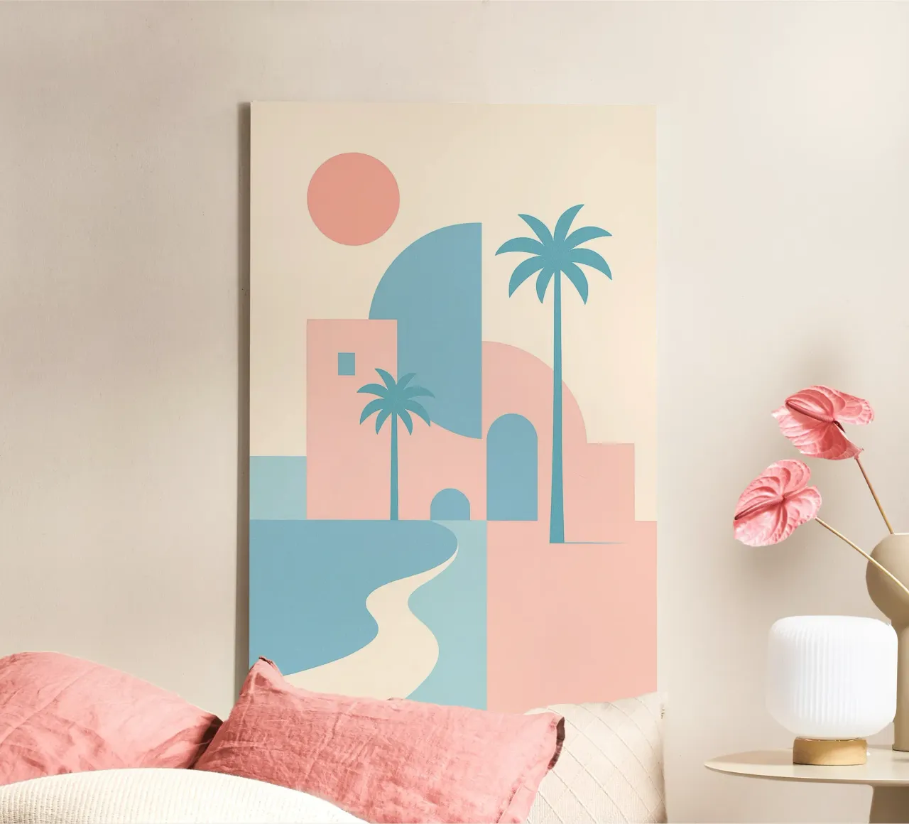 Desert Coast - Curves, arches & palm trees in the silence p canvas by JETLAG | affiches voyage