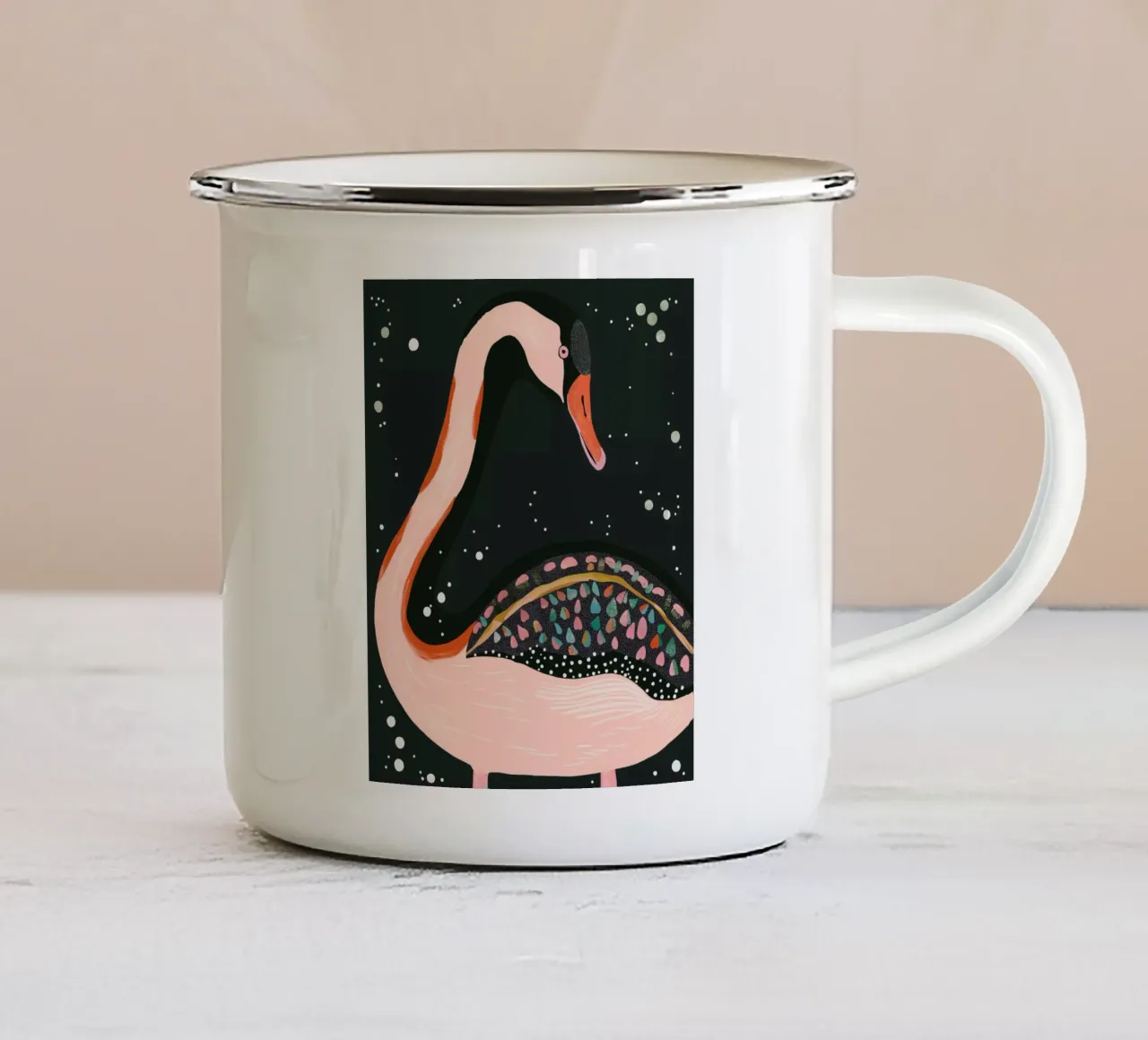 Cigno notturno tazza in smalto da ArtsySesta