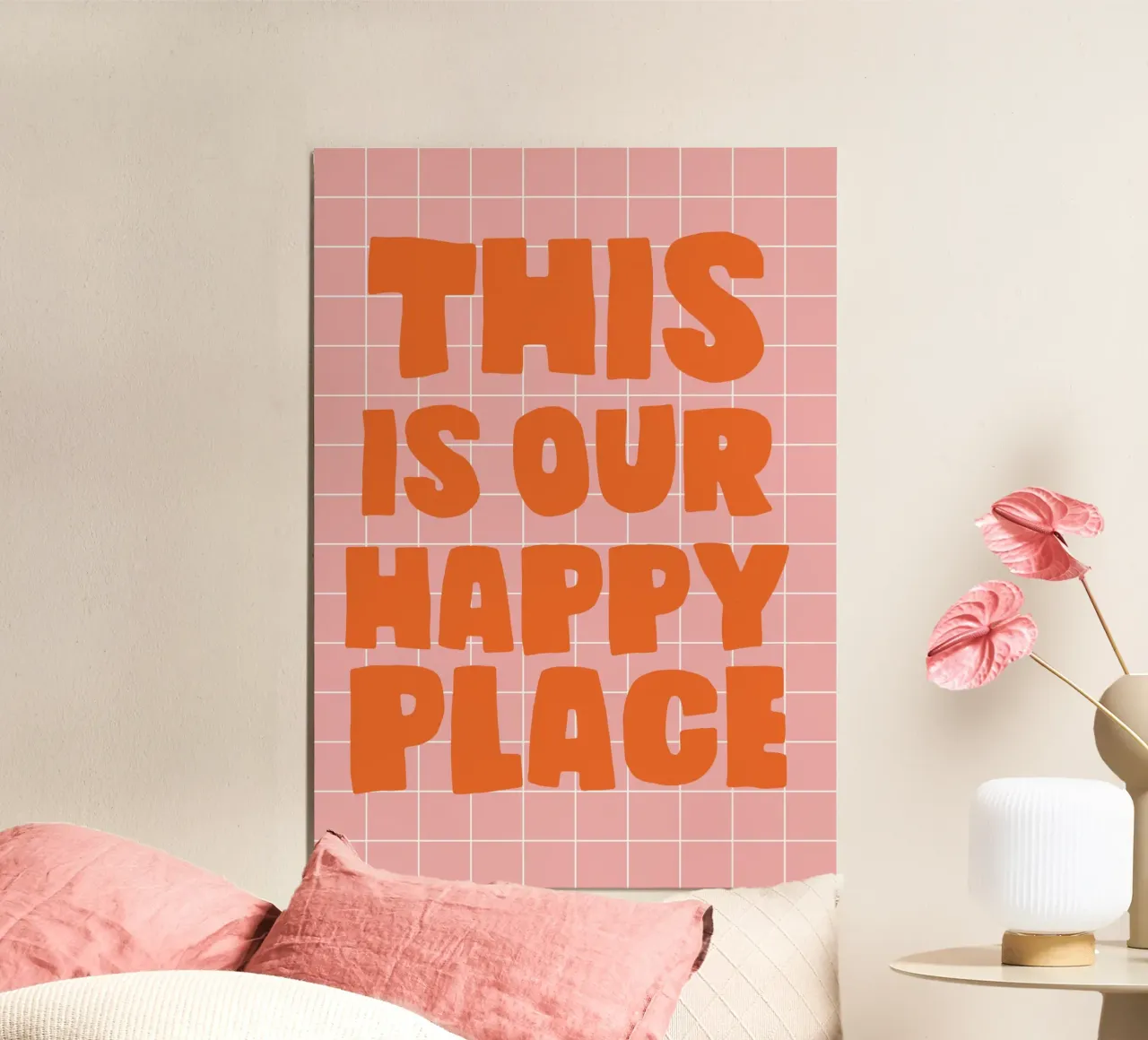 Il nostro luogo felice poster con telaio in plastica da Attaboy Dsgn