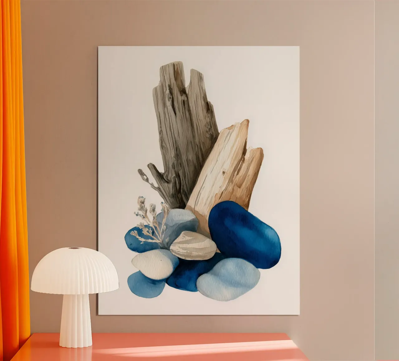 Coastal Keepsake Poster mit Holzrahmen von Luke Wilder Studio