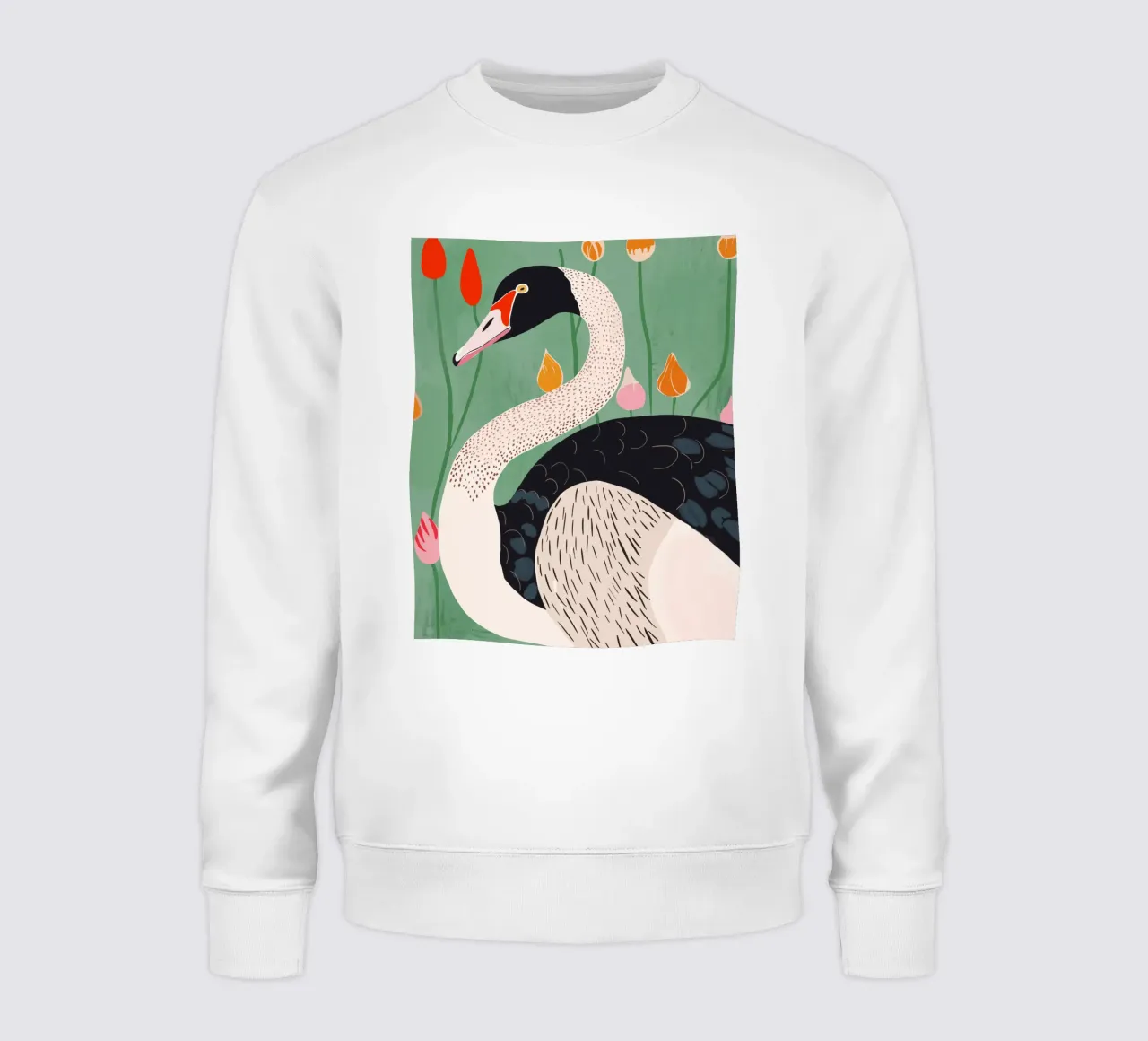 Zwaan in Bloemen sweatshirt van ArtsySesta