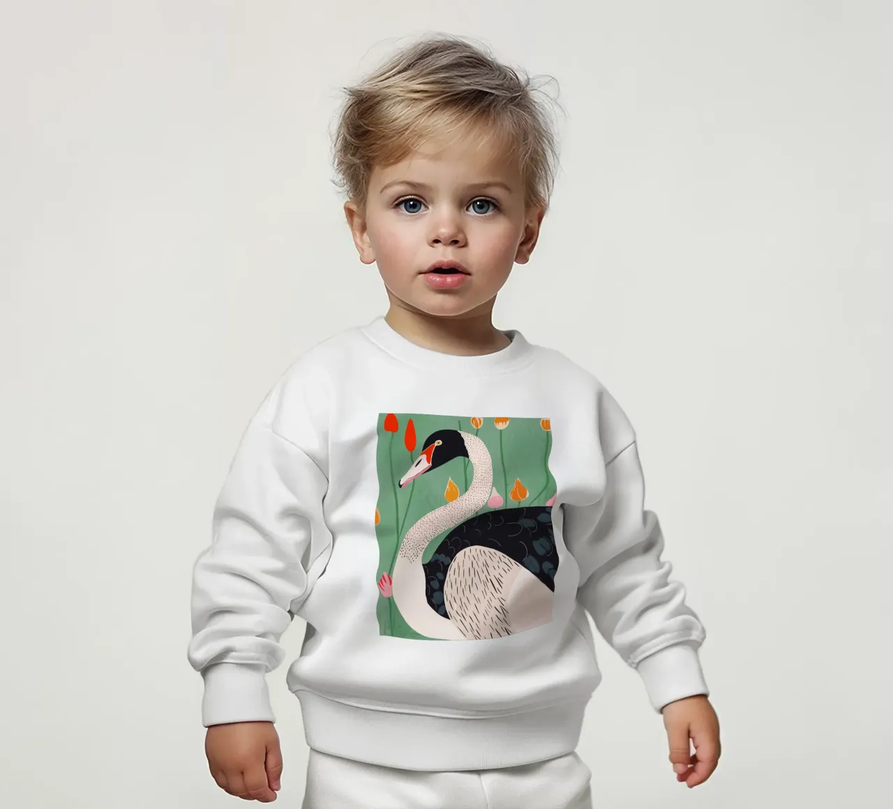 Cigno in fiori felpa neonato da ArtsySesta