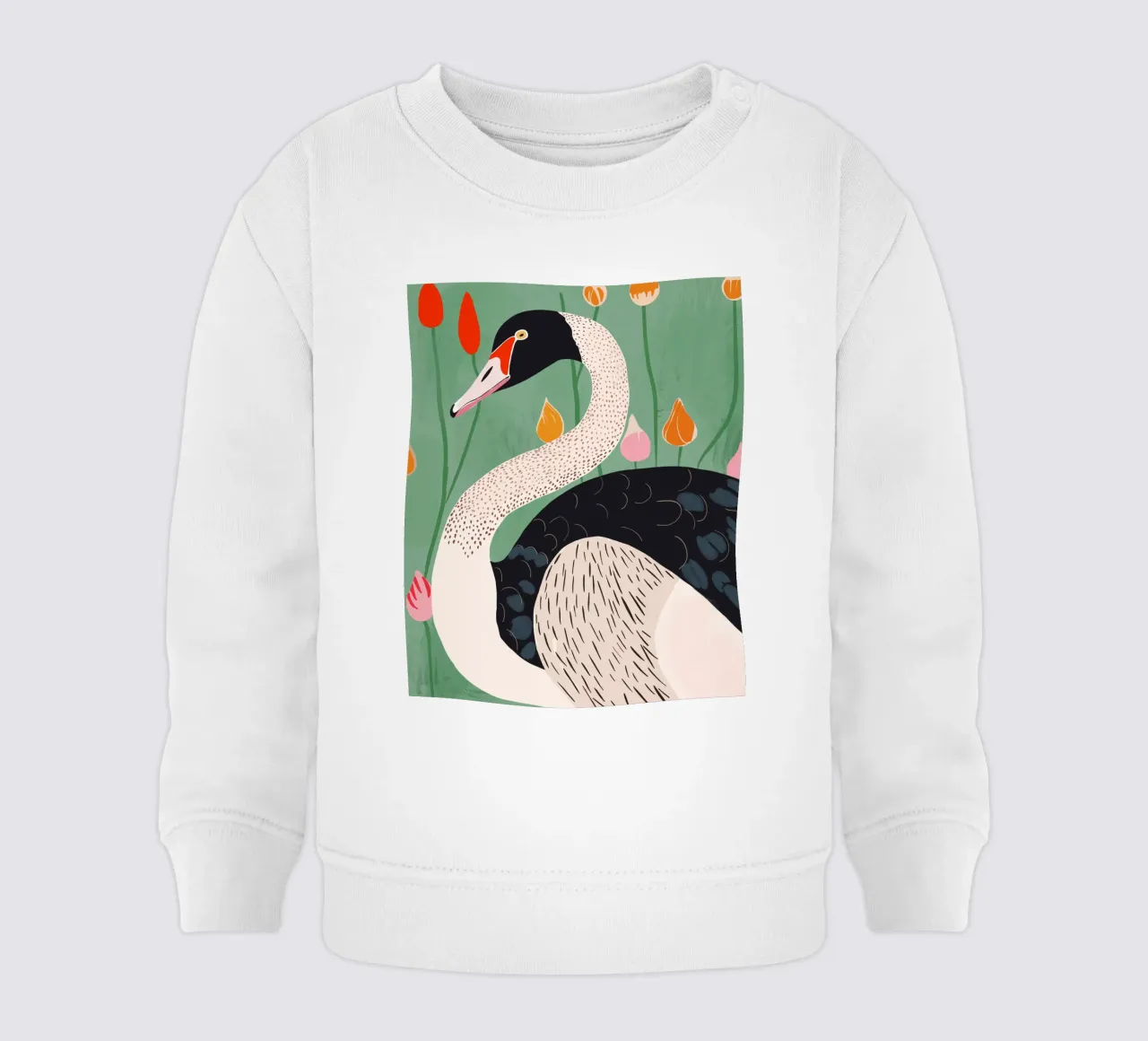 Cigno in fiori felpa neonato da ArtsySesta