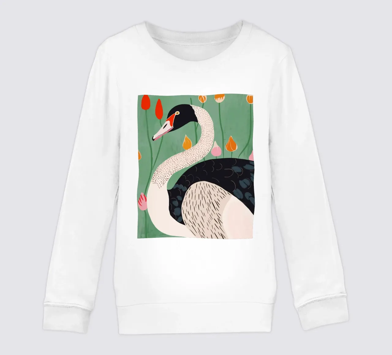 Cigno in fiori felpa bambino da ArtsySesta