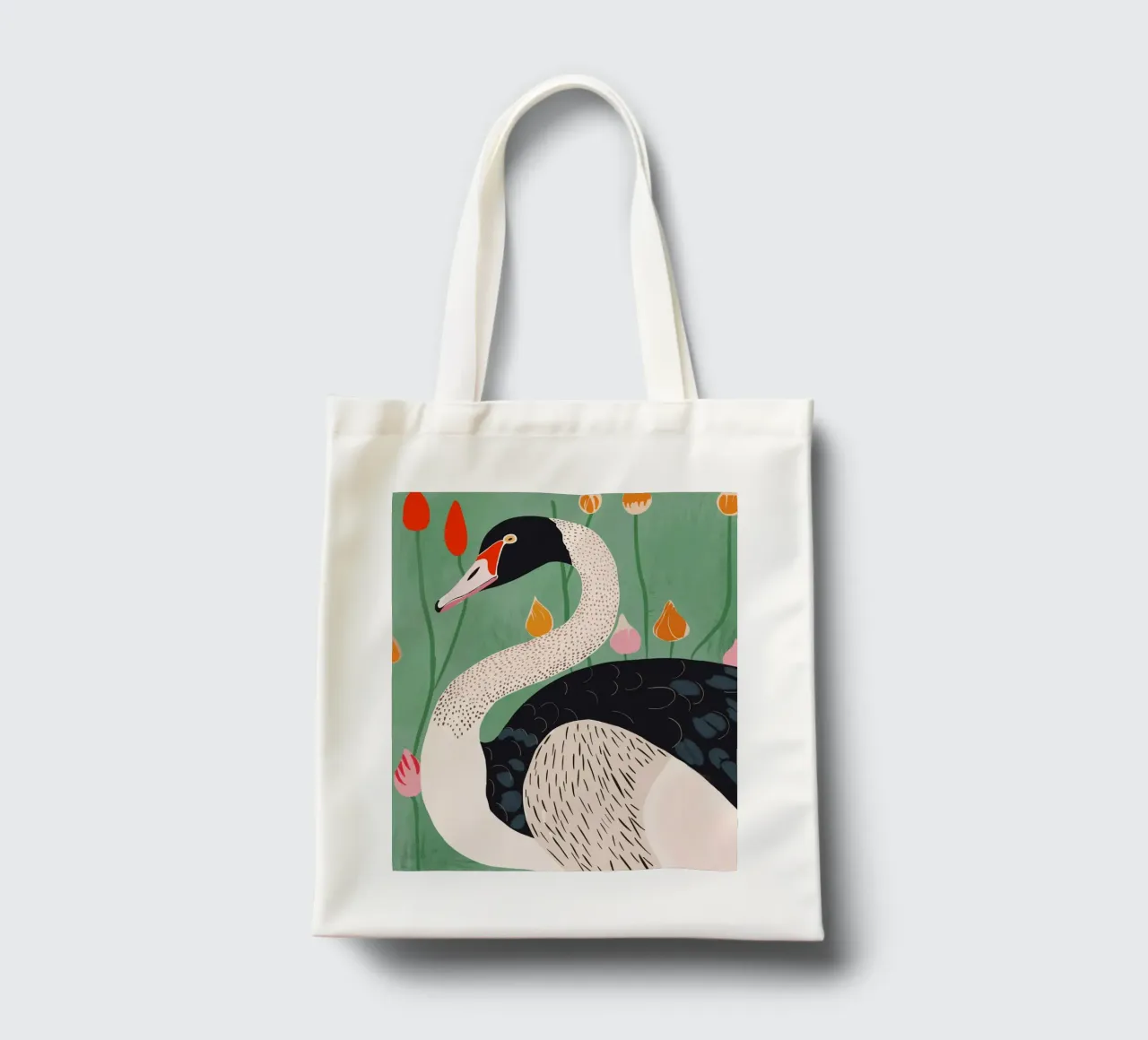 Cigno in fiori borsa in juta da ArtsySesta