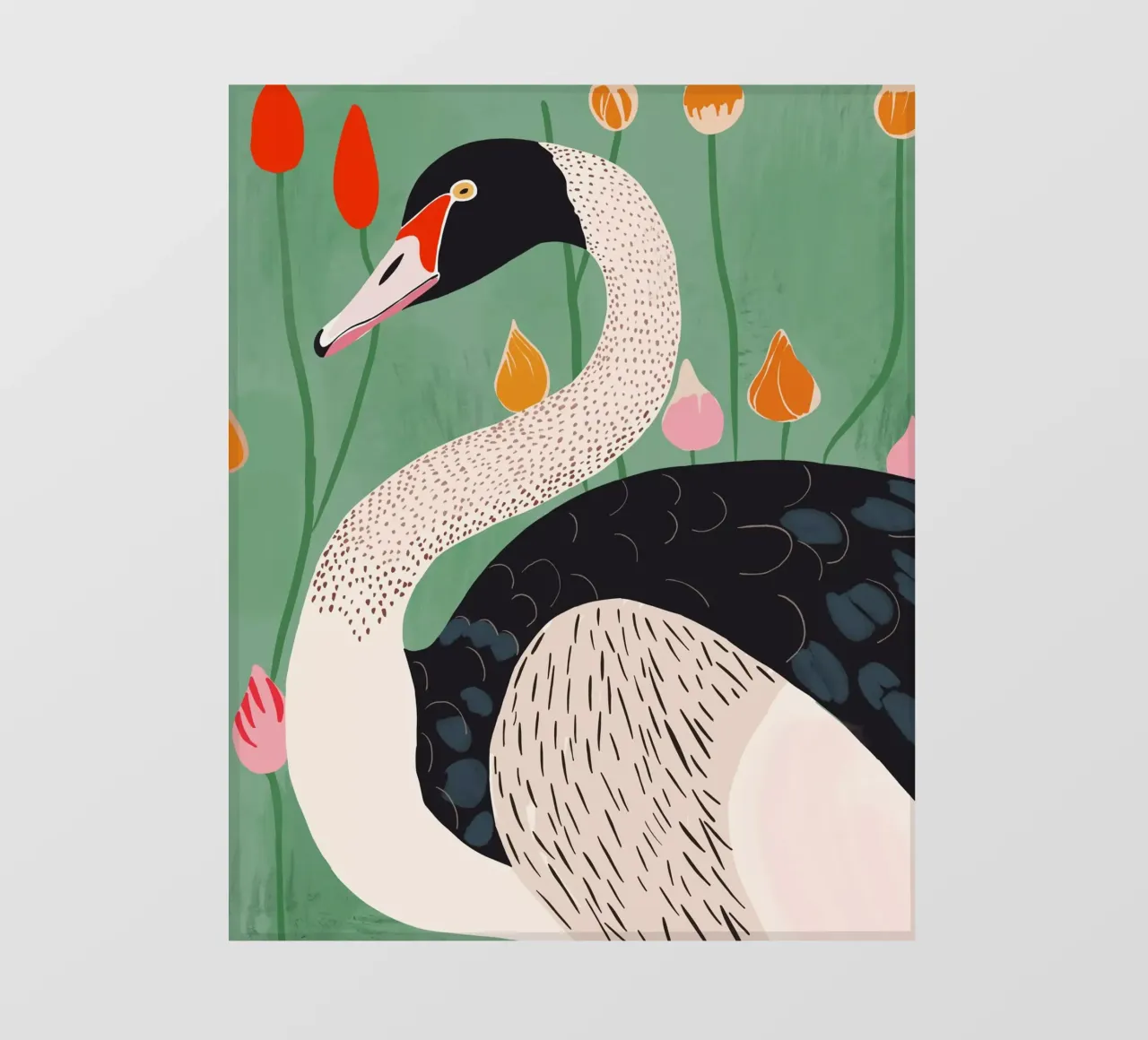 Cigno in fiori pellicola backlit da ArtsySesta