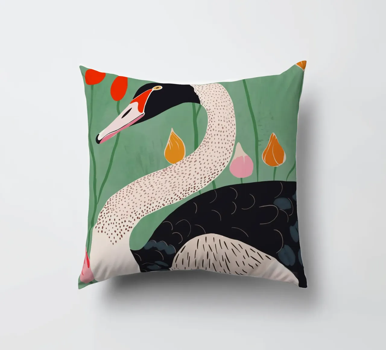 Cigno in fiori cuscino da ArtsySesta