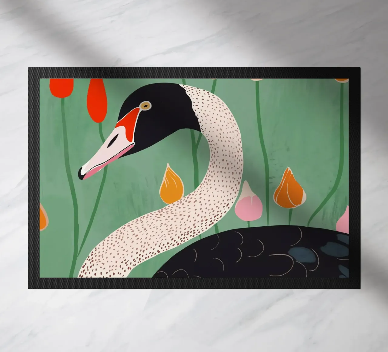 Cigno in fiori zerbino da ArtsySesta