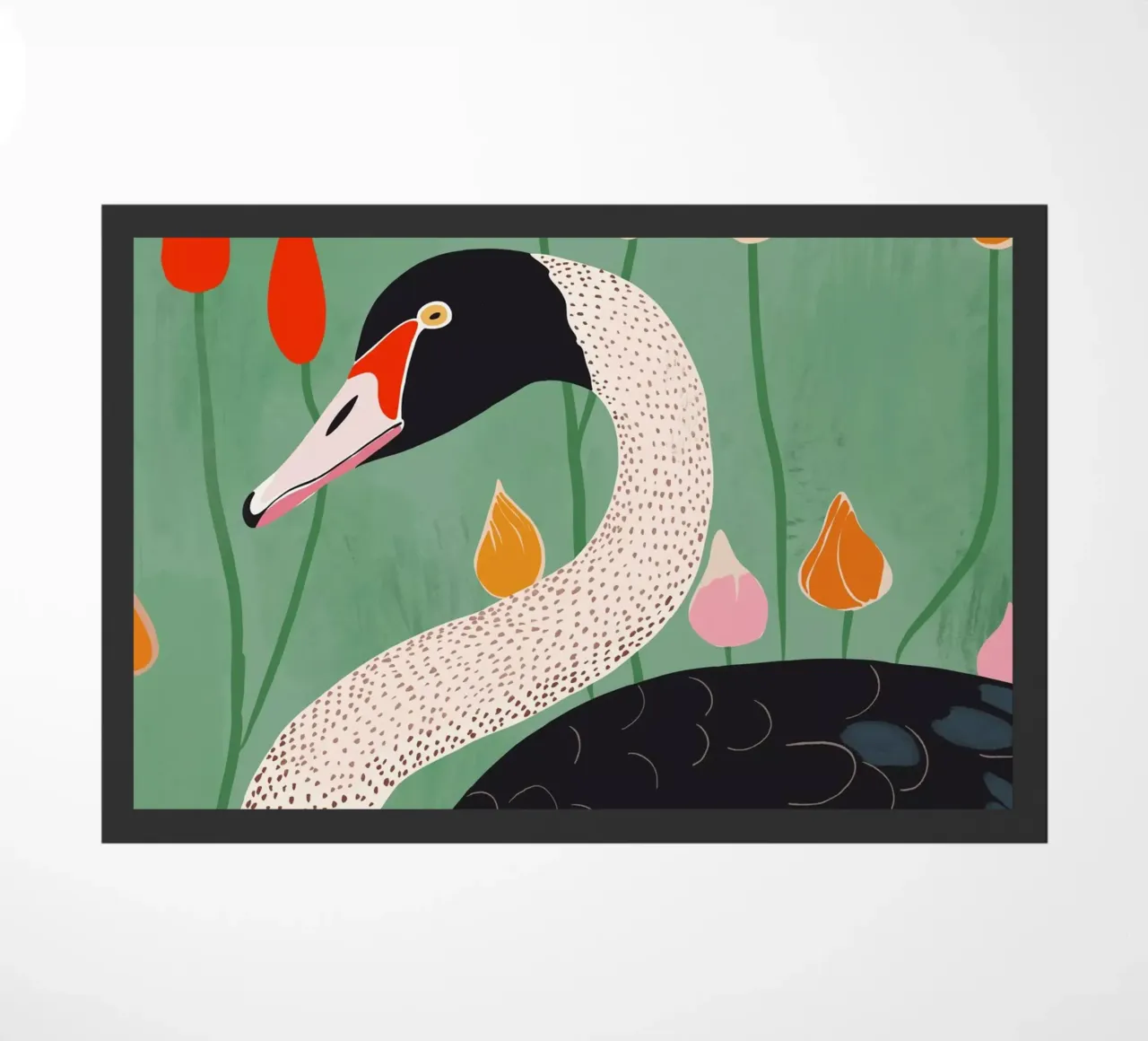 Cigno in fiori zerbino da ArtsySesta