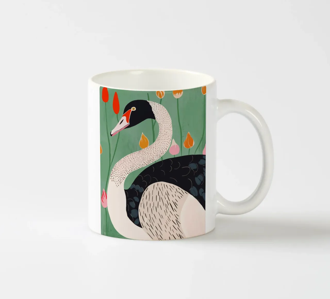 Cigno in fiori tazza in ceramica da ArtsySesta