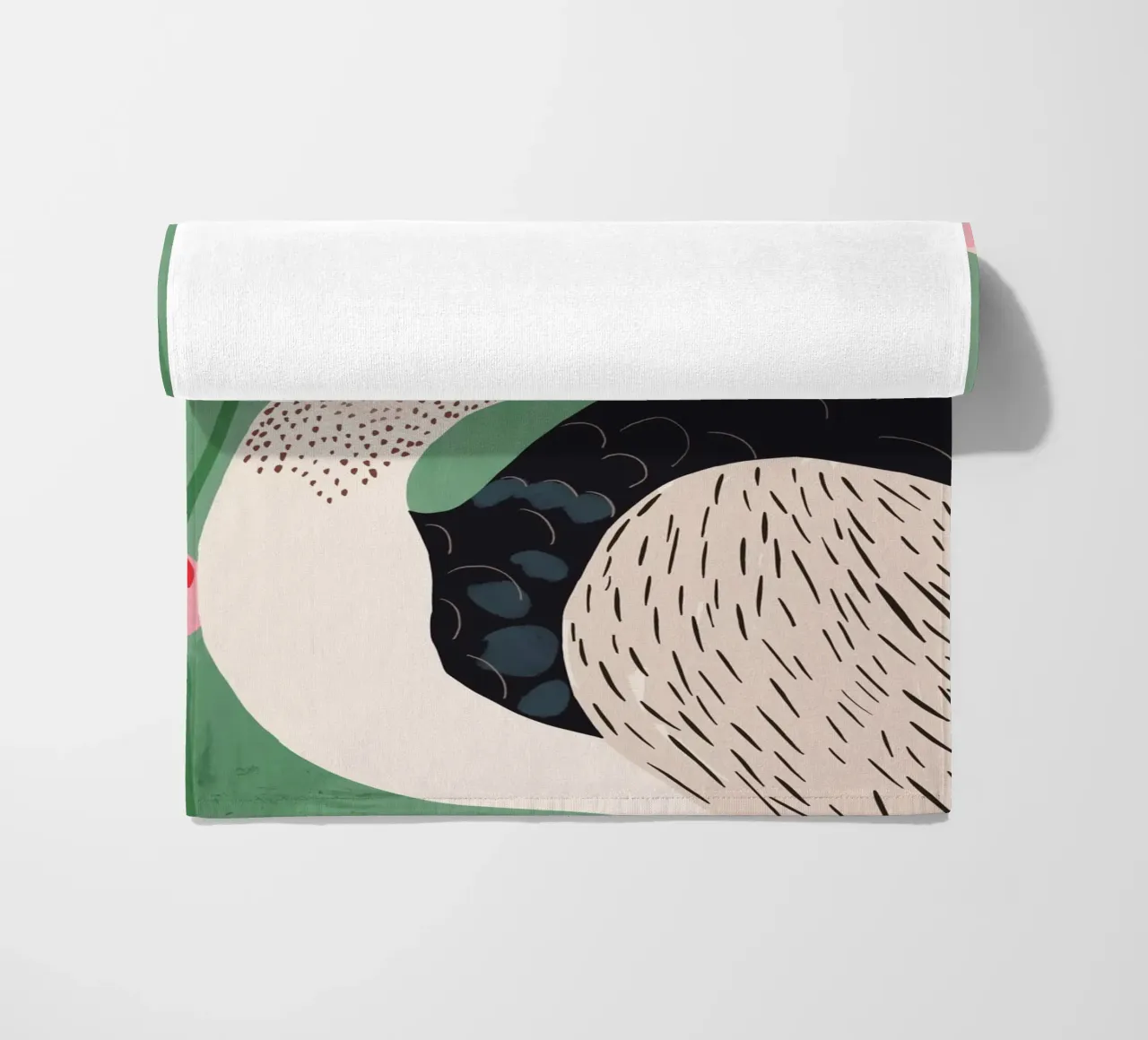 Cigno in fiori telo mare da ArtsySesta