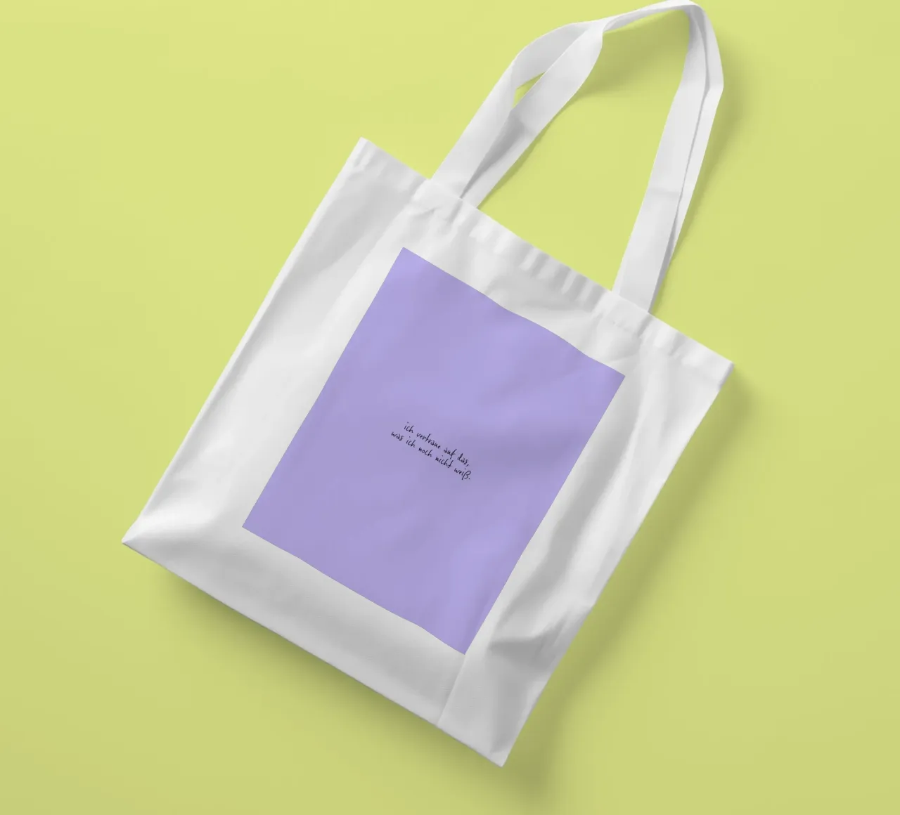 Ich vertraue auf das, was ich noch nicht weiß. borsa in juta da FRICKE DESIGN