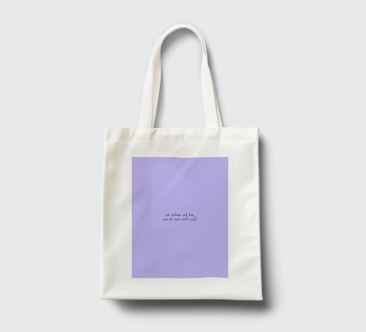 Ich vertraue auf das, was ich noch nicht weiß. borsa in juta da FRICKE DESIGN