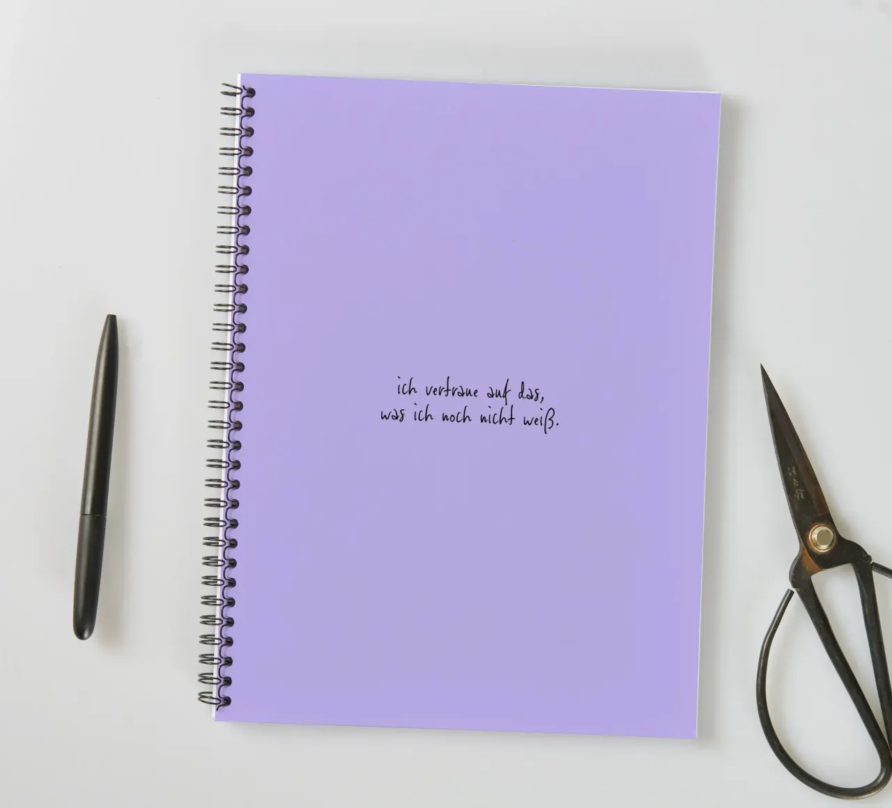 Ich vertraue auf das, was ich noch nicht weiß. spiral notebook by FRICKE DESIGN