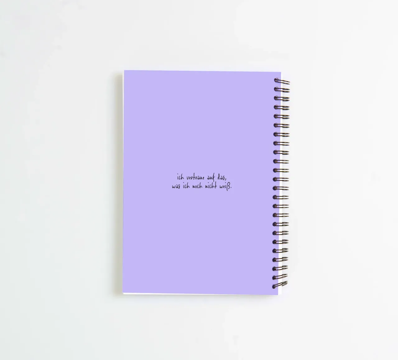 Ich vertraue auf das, was ich noch nicht weiß. spiral notebook by FRICKE DESIGN