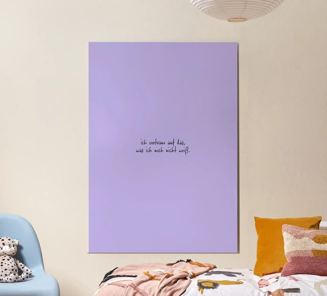 Ich vertraue auf das, was ich noch nicht weiß. poster con telaio in legno da FRICKE DESIGN
