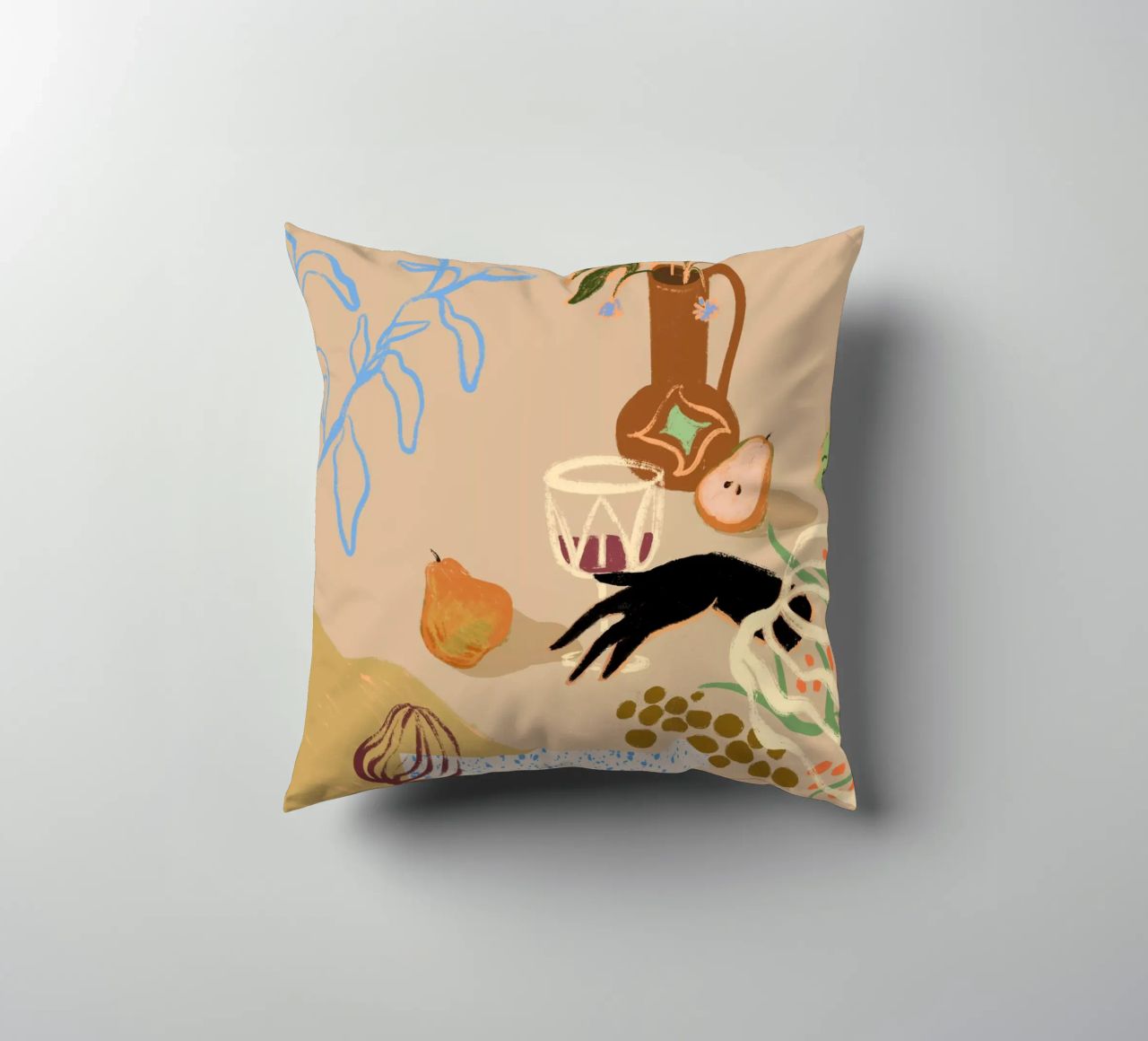 Pass Me The Pear decorative cushion by Arty Guava