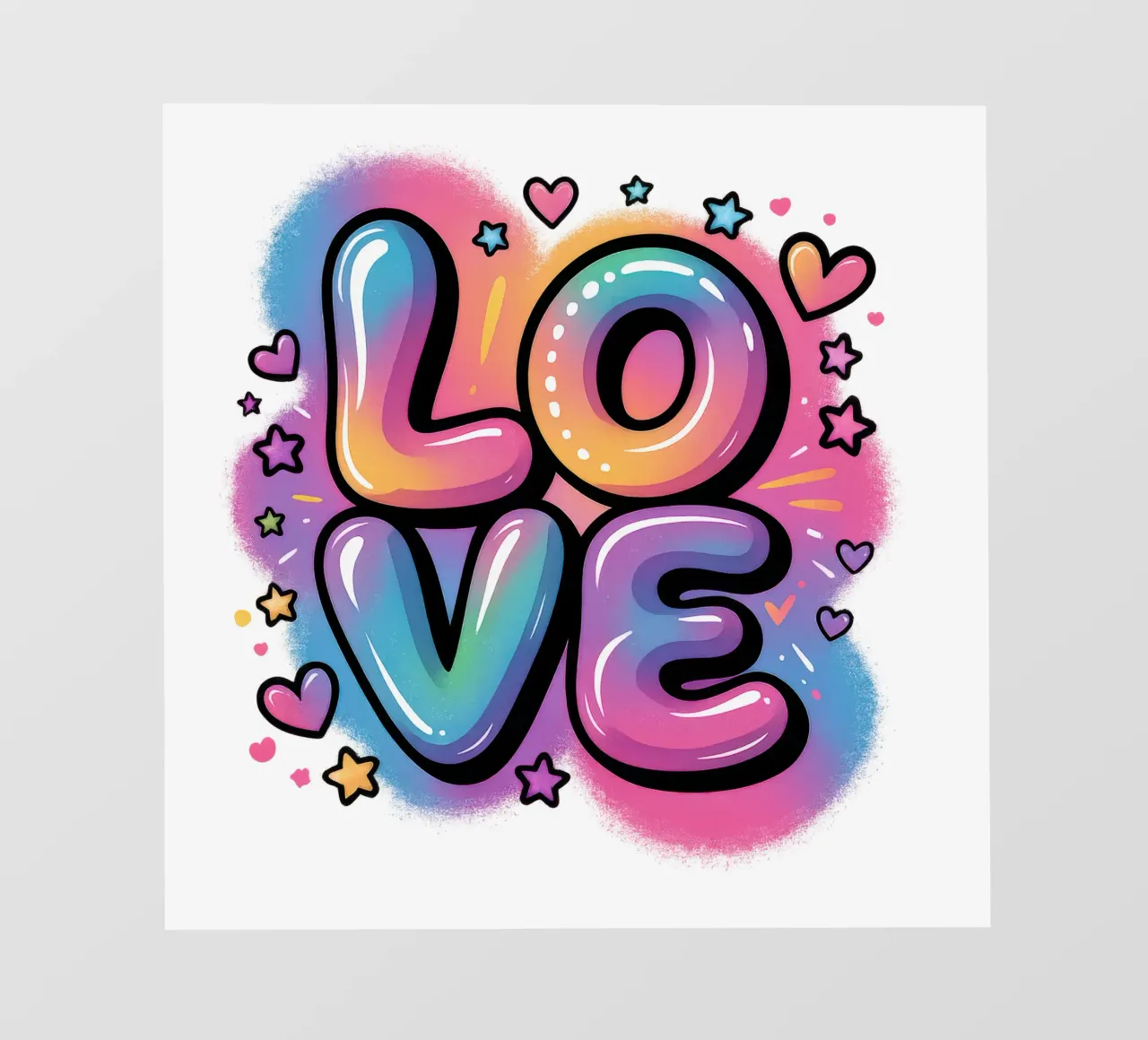 Amore acquerello pop art design, regalo per le ragazze pellicola backlit da RB-Quotes